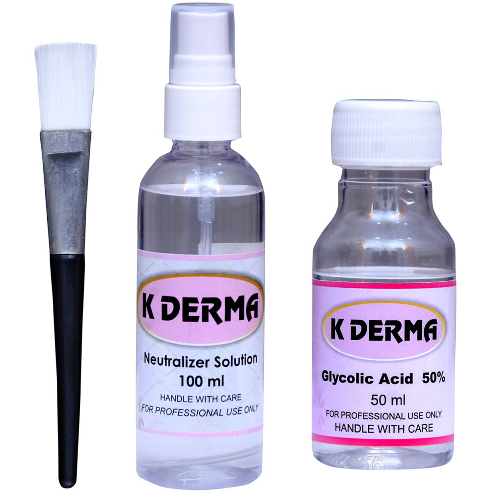 K Derma Glycolic Acid 50%, Neutralizer & Brush (1Pack)