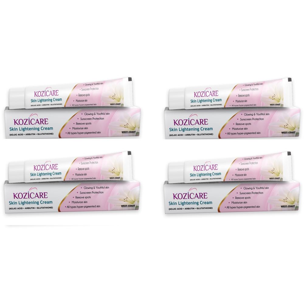 Kozicare Kojic Acid, Arbutin, Glutathione Skin Lightening Cream (15g, Pack of 4)