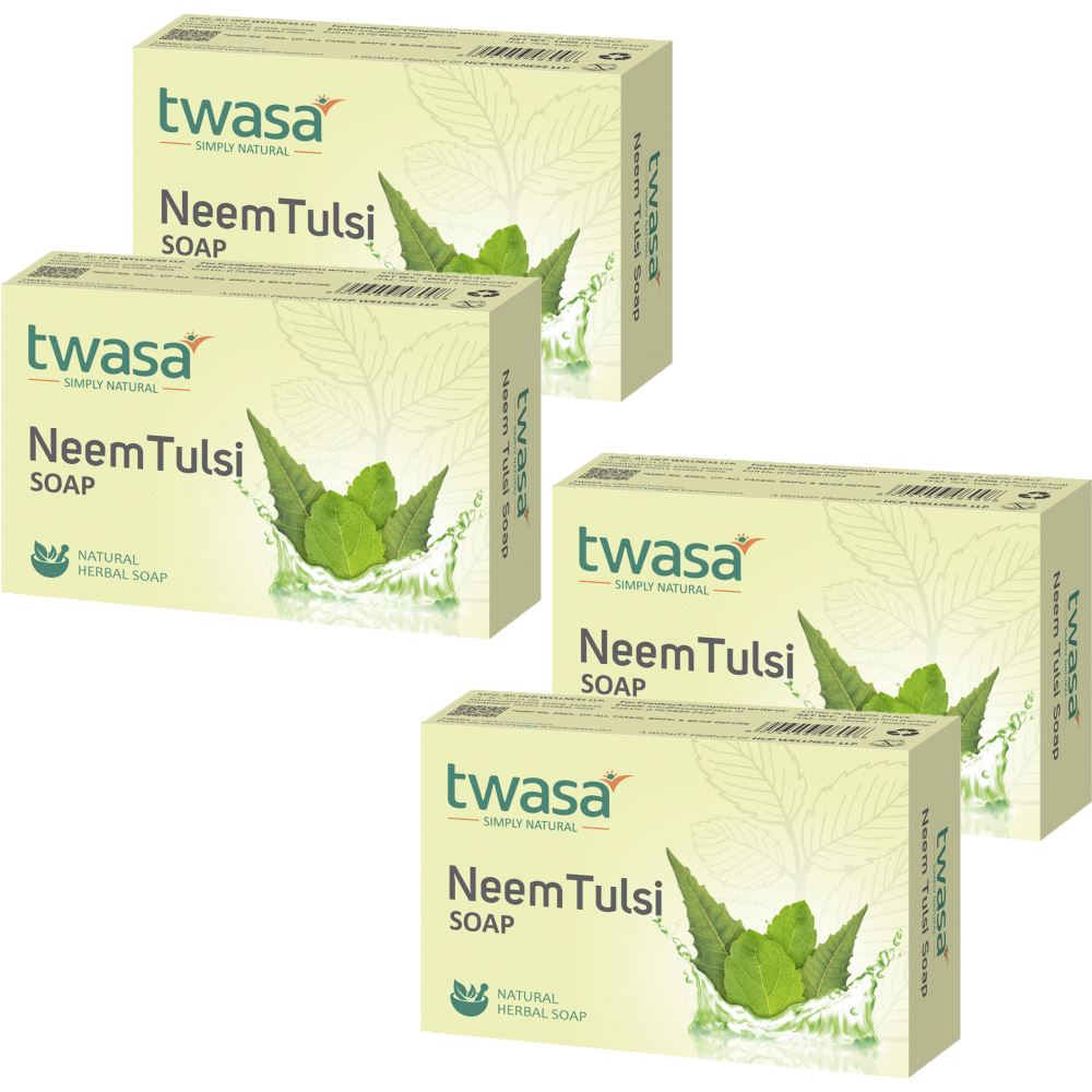 Twasa Neem Tulsi Soap (100g, Pack of 4)
