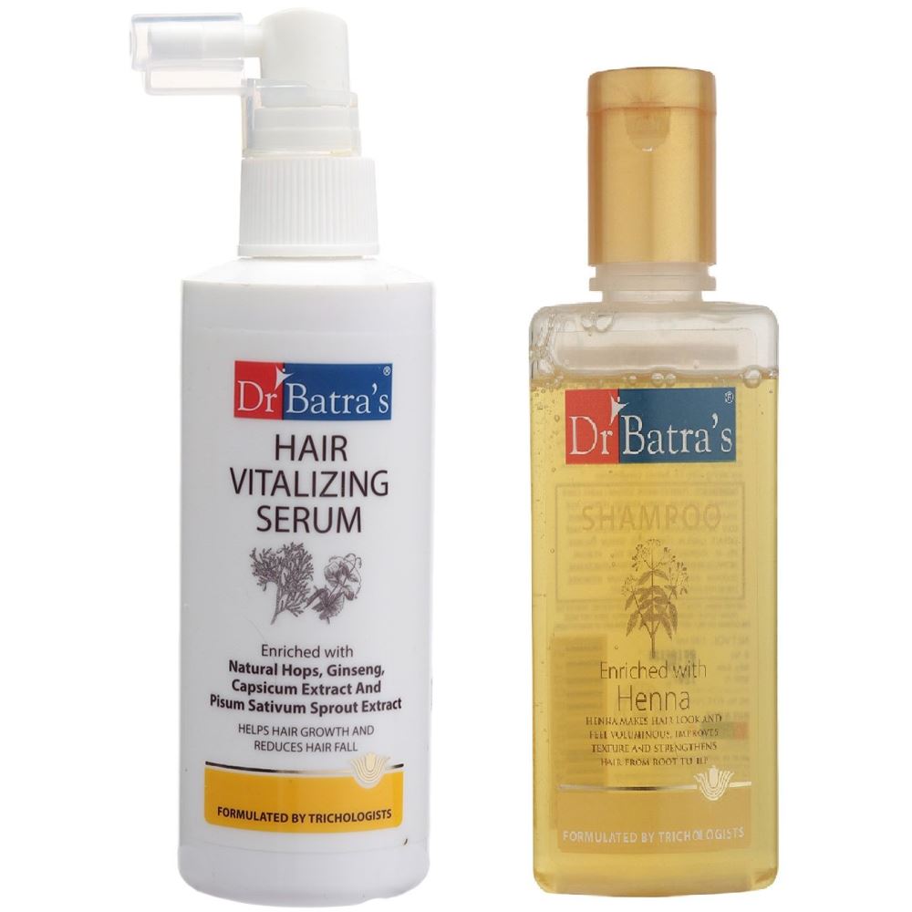 Dr Batras Hair Vitalizing Serum & Henna Shampoo Combo (1Pack)
