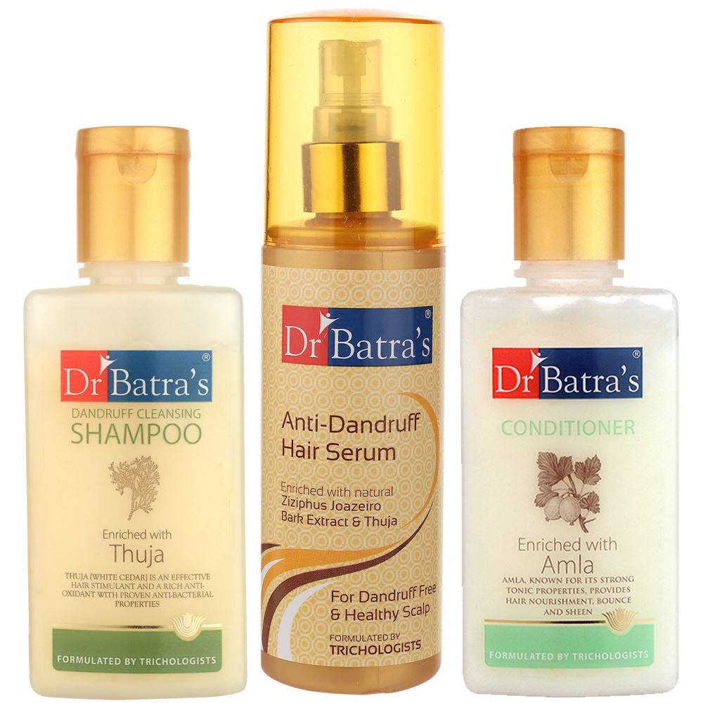 Dr Batras Dandruff Cleansing Shampoo, Conditioner & Anti Dandruff Hair Serum Combo (1Pack)