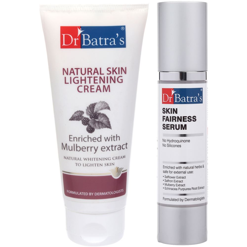 Dr Batras Natural Skin Lightening Cream & Skin Fairness Serum Combo (1Pack)