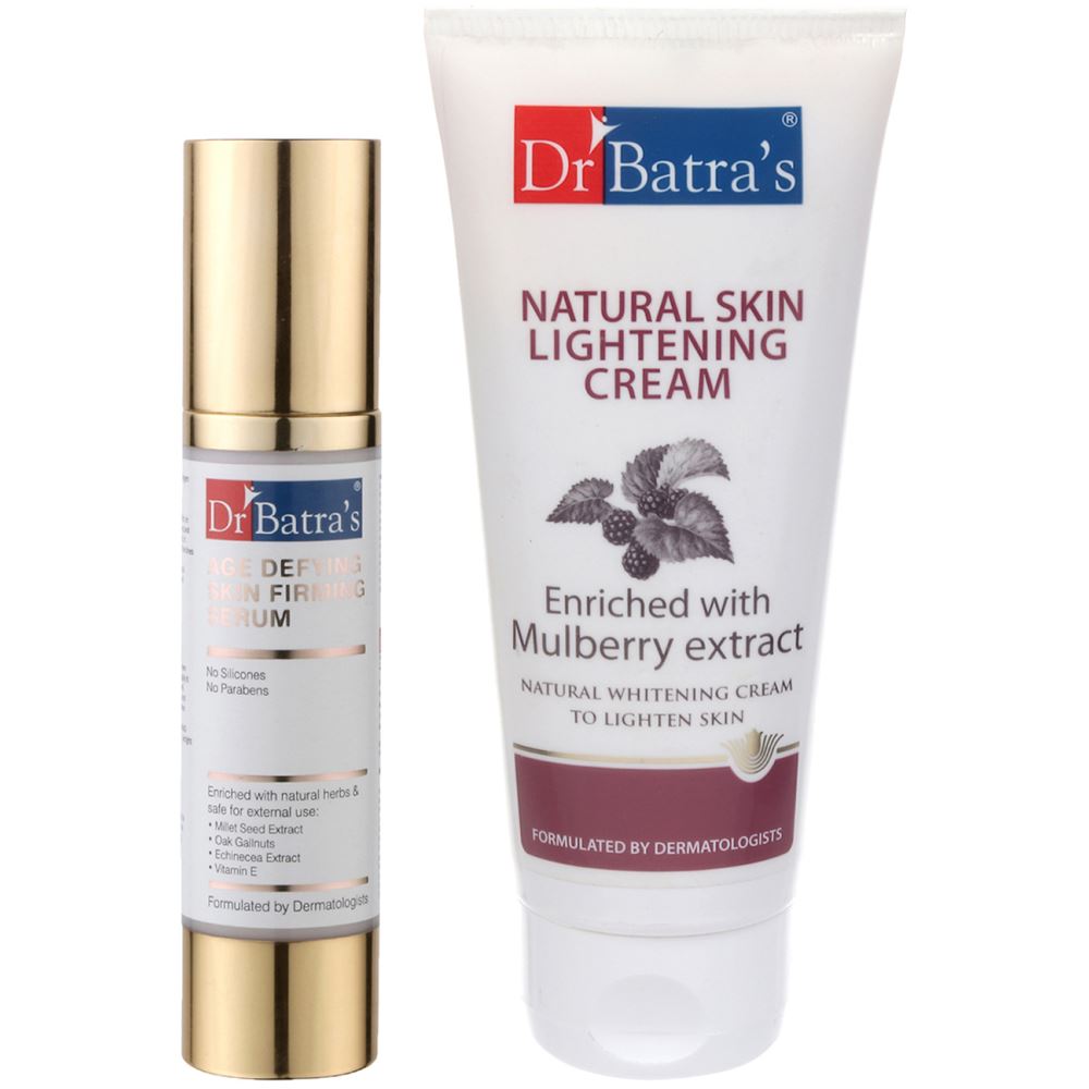 Dr Batras Age Defying Skin Firming Serum & Natural Skin Lightening Cream Combo (1Pack)