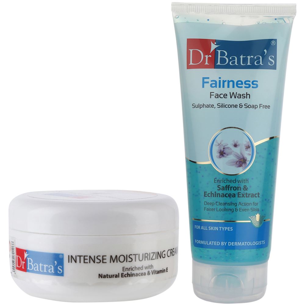 Dr Batras Intense Moisturizing Cream & Fairness Facewash Combo (1Pack)