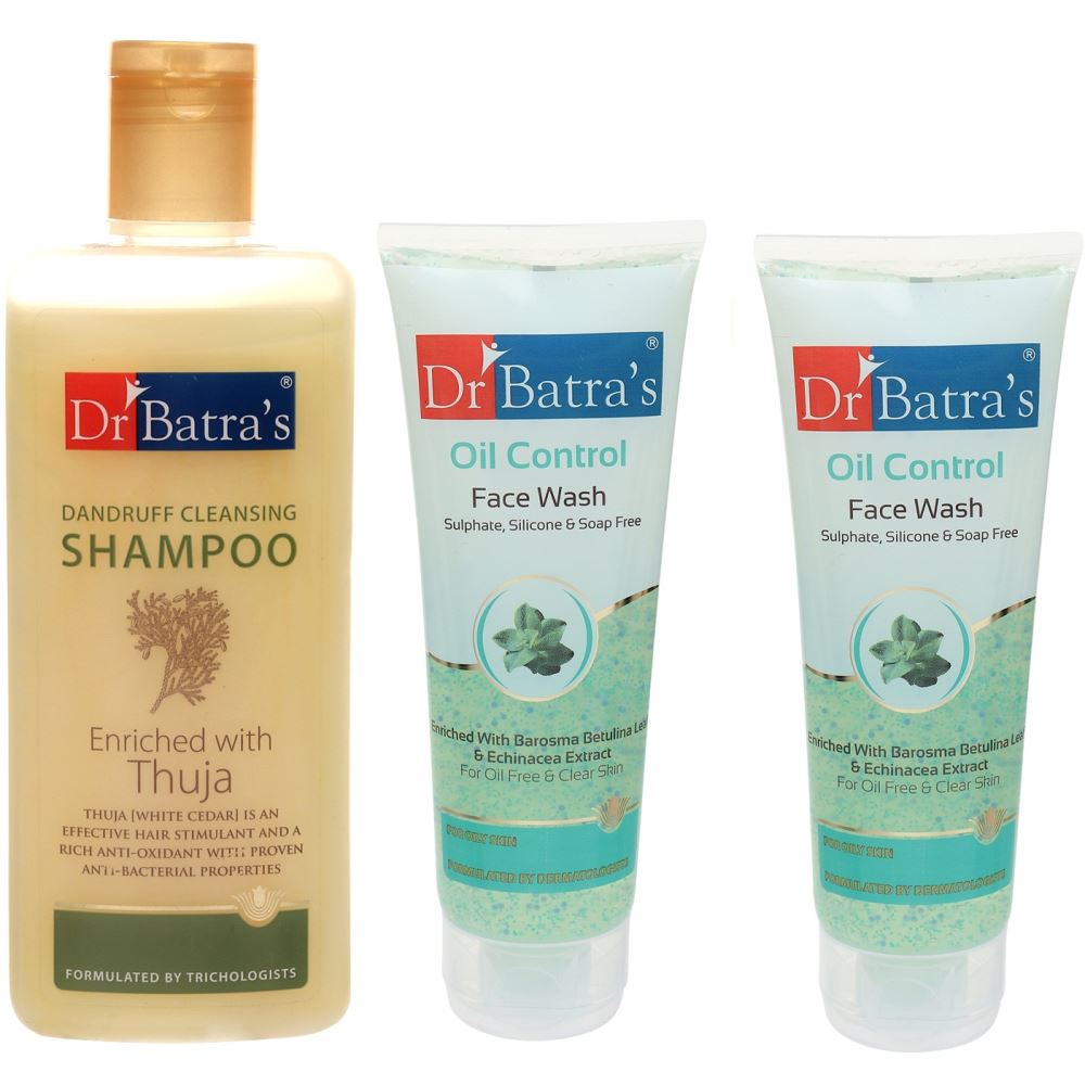Dr Batras Dandruff Cleansing Shampoo & Oil Control Facewash Combo (1Pack)