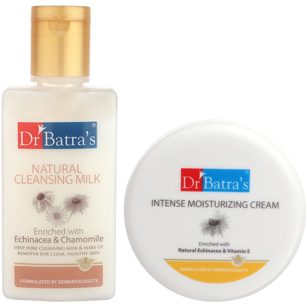Dr Batras Natural Cleansing Milk & Intense Moisturizing Cream Combo (1Pack)