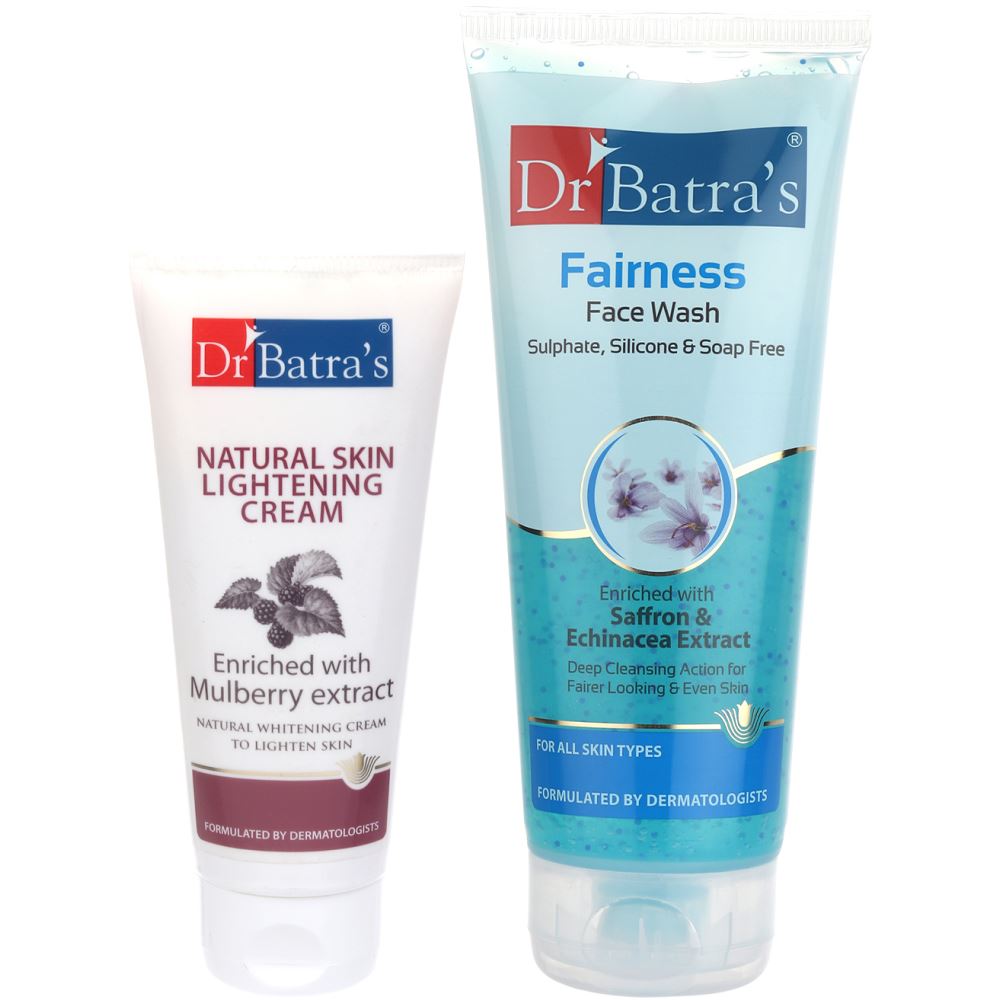 Dr Batras Natural Skin Lightening Cream & Fairness Facewash Combo (1Pack)