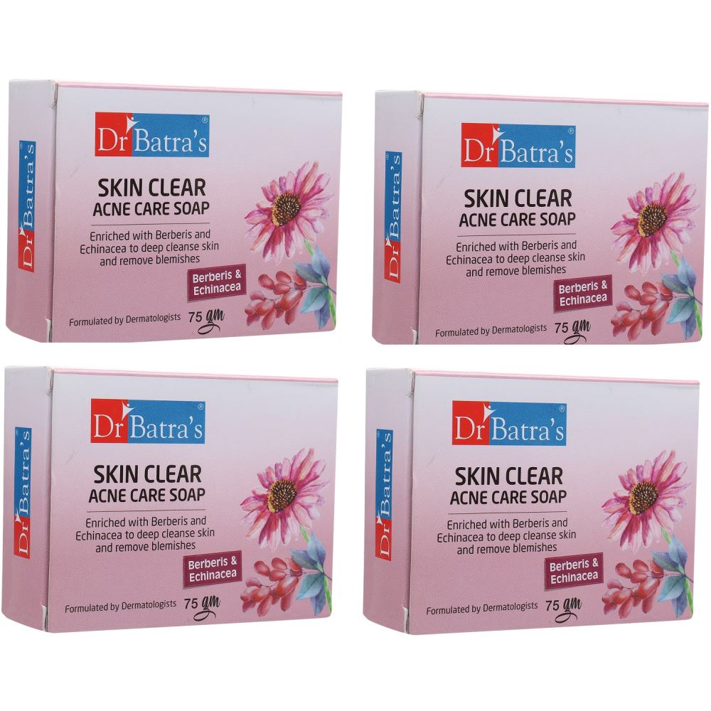 Dr Batras Skin Clear Acne Care Soap (75g, Pack of 4)