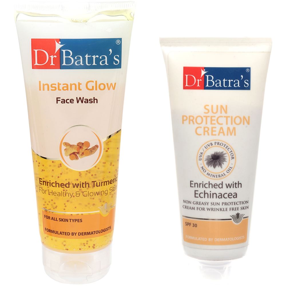 Dr Batras Sun Protection Cream & Instant Glow Facewash Combo (1Pack)