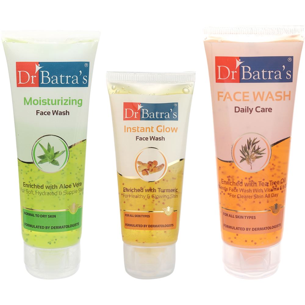 Dr Batras Daily Care, Moisturizing & Instant Glow Facewash Combo (1Pack)