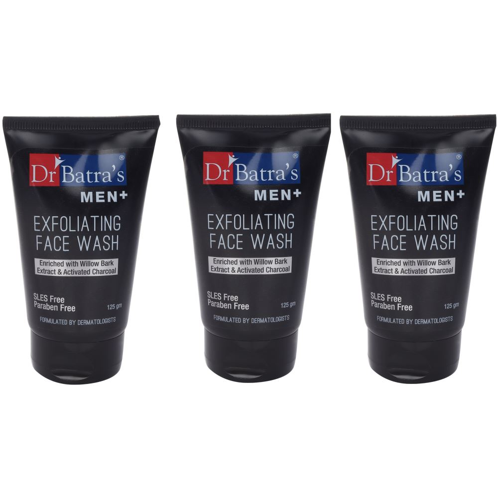 Dr Batras Men Plus Exfoliating Facewash (125g, Pack of 3)