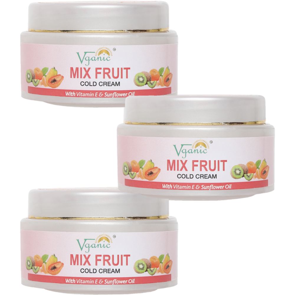 Vganic Mix Fruit Cold Cream (50g, Pack of 3)