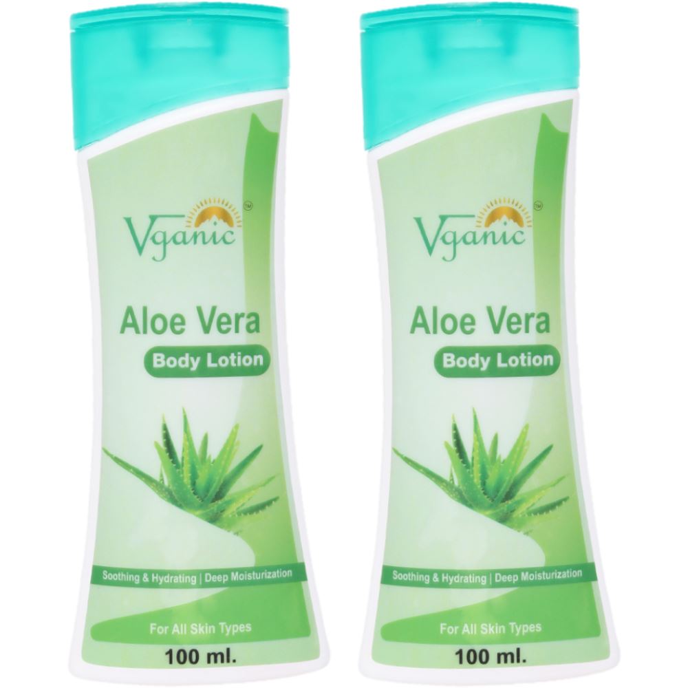 Vganic Aloe Vera Body Lotion (100ml, Pack of 2)