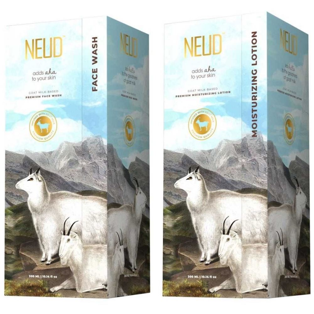 NEUD Goat Milk Premium Face Wash & Moisturizing Lotion Combo (1Pack)