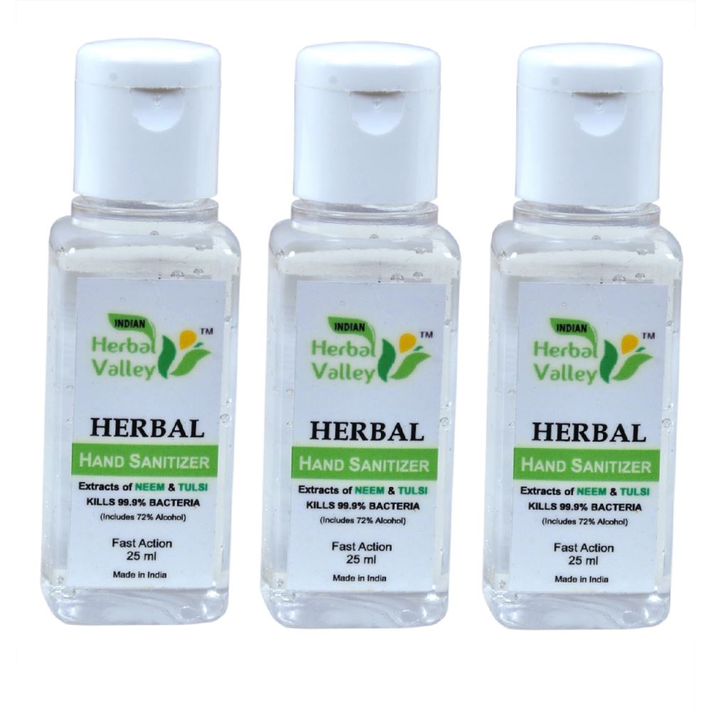Indian Herbal Valley Hand Sanitizer (25ml, Pack of 3) Indian Herbal Valley Hand Sanitizer (25ml, Pack of 3)