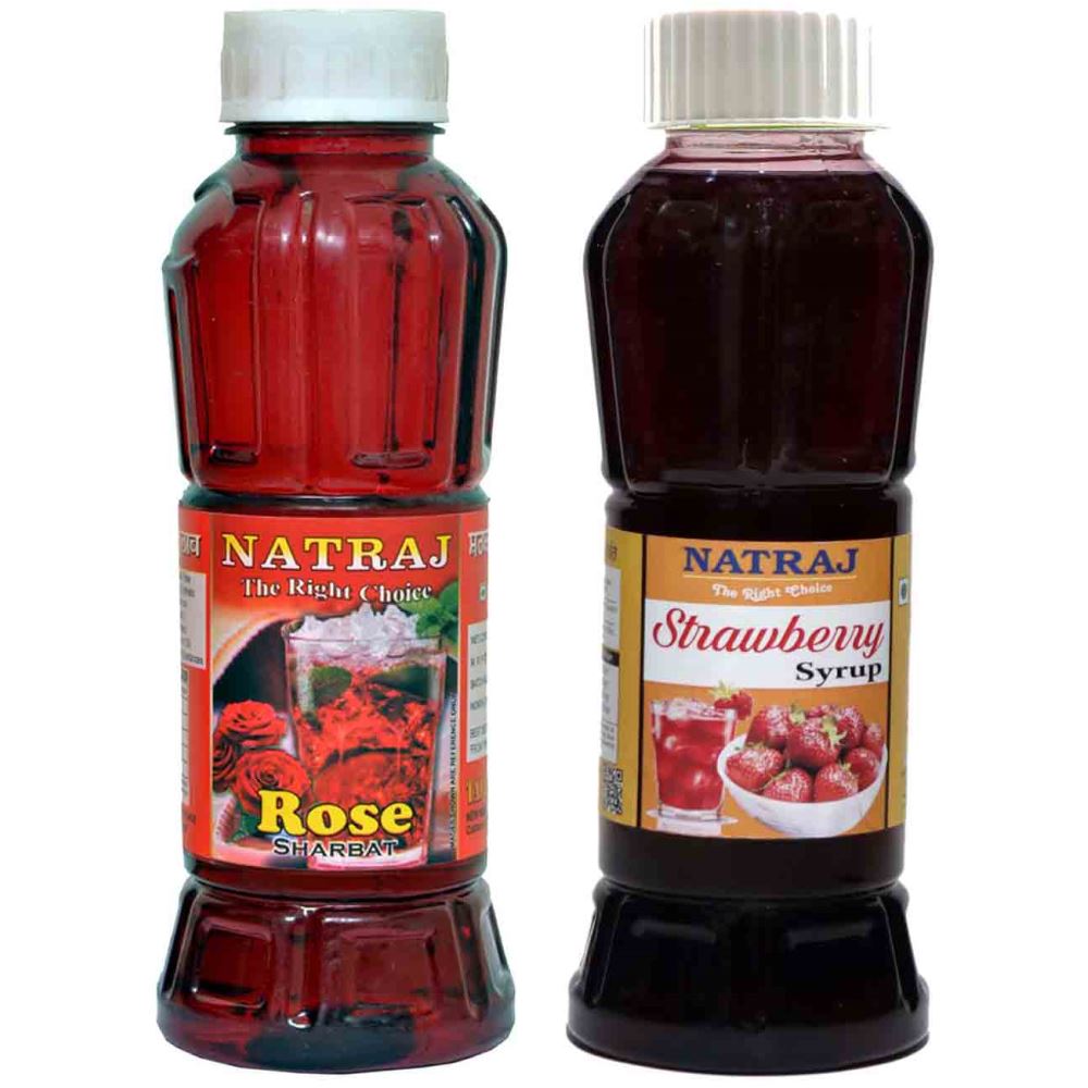 Natraj Rose & Strawberry Sharbat Combo (1Pack)