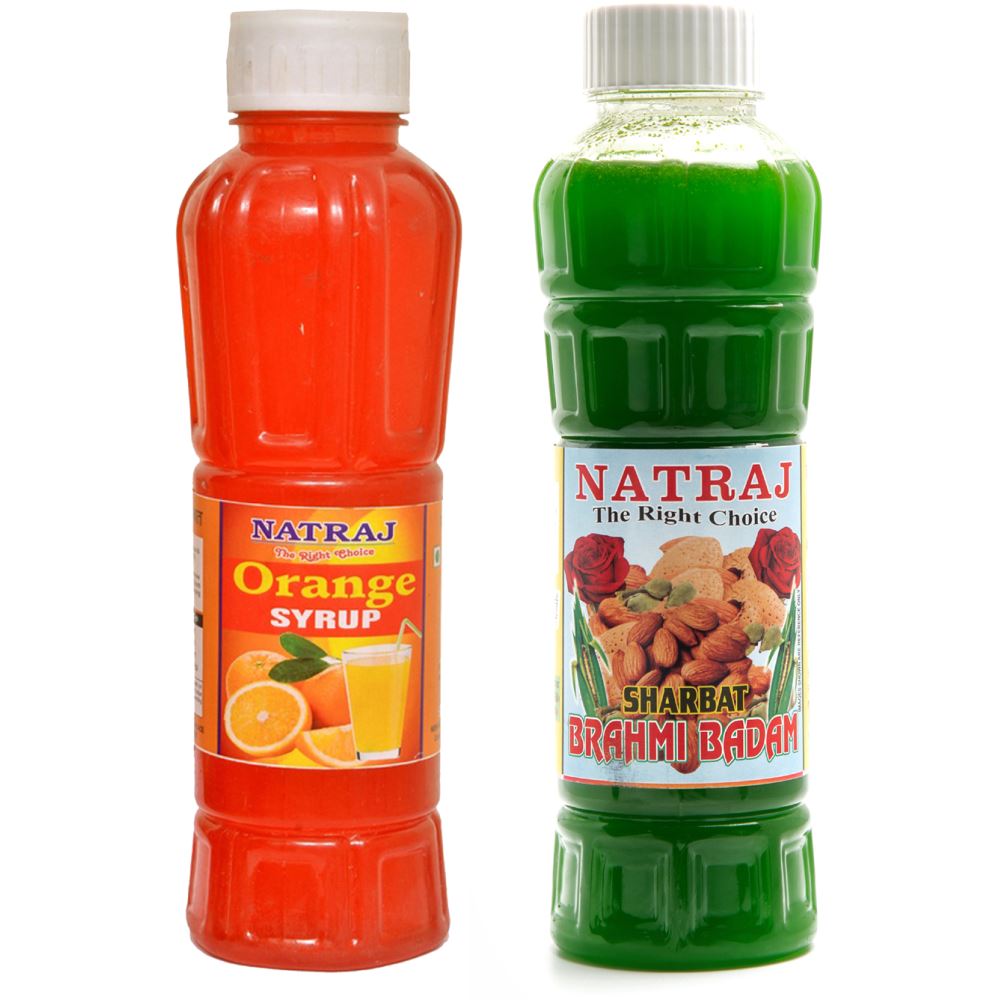 Natraj Orange & Brahmi Badam Sharbat Combo (1Pack)