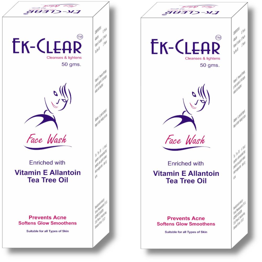 Tantraxx Ek Clear Face Wash Cleanses & Lightens (50g, Pack of 2)