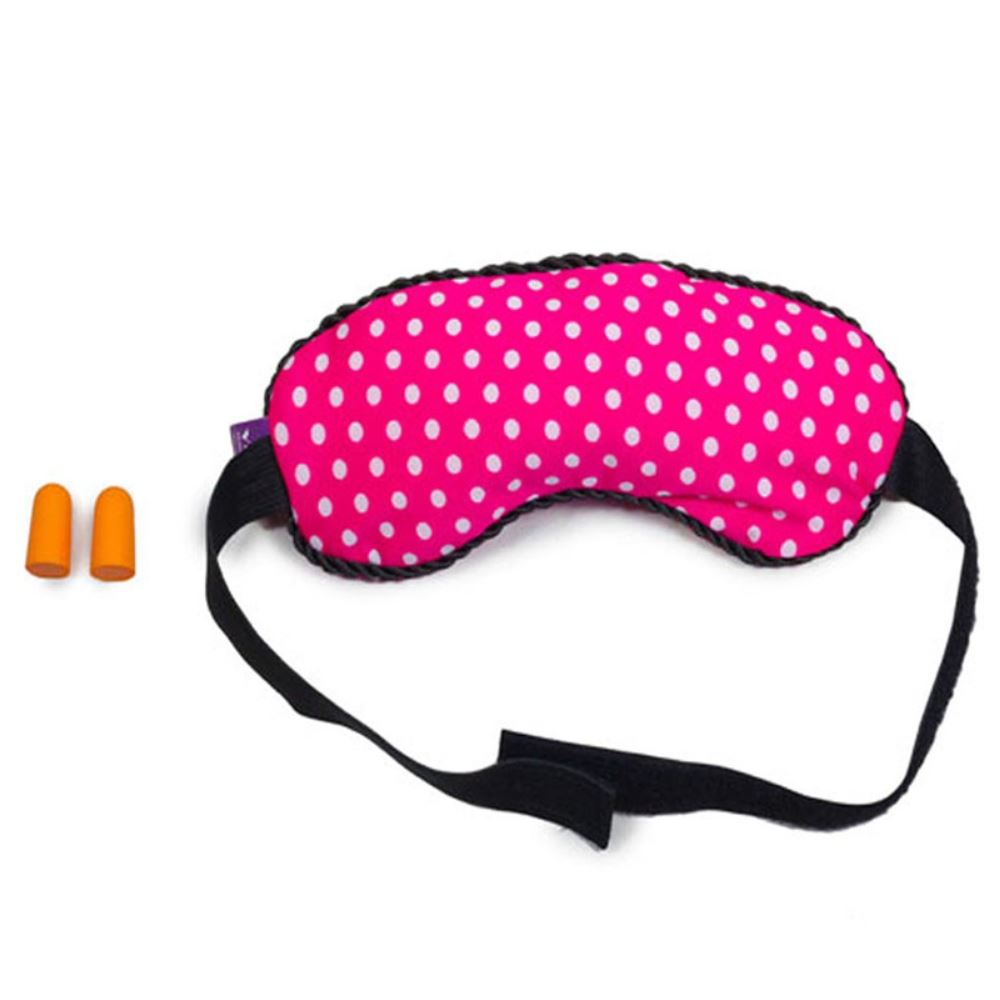 Viaggi Microbeads Blindfold Sleeping Eye Mask With Noise Reduction Ear Plugs (Pink) (1pcs)