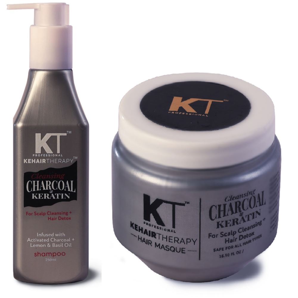 KT Charcoal Keratin Shampoo & Hair Masque Combo (1Pack)