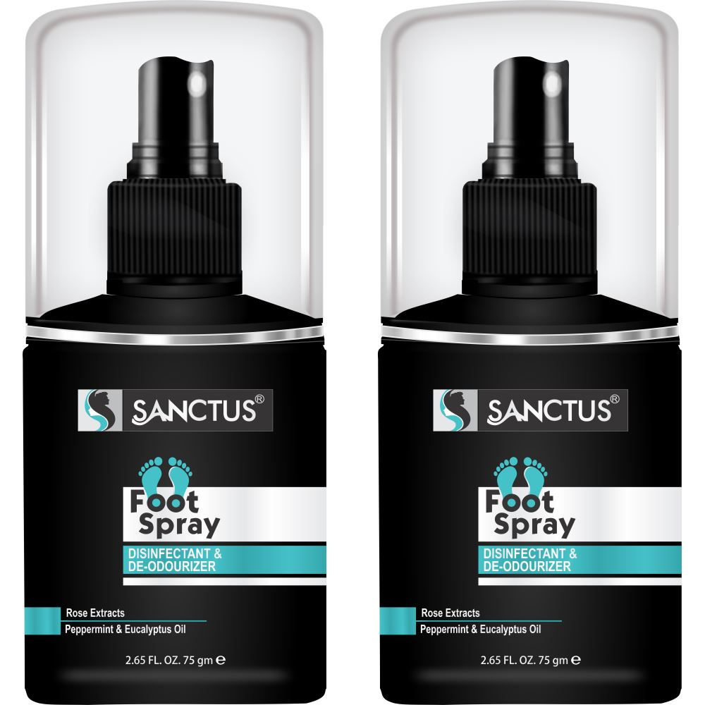 Sanctus Foot Spray Disinfectant & Deodorizer (75g, Pack of 2)