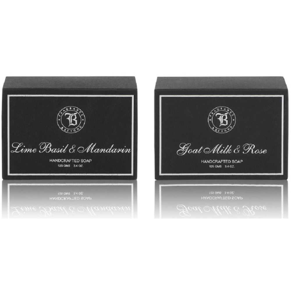 Fragrance & Beyond Lime Basil Mandarin & Goat Milk Rose Soap Combo (125g, Pack of 2)