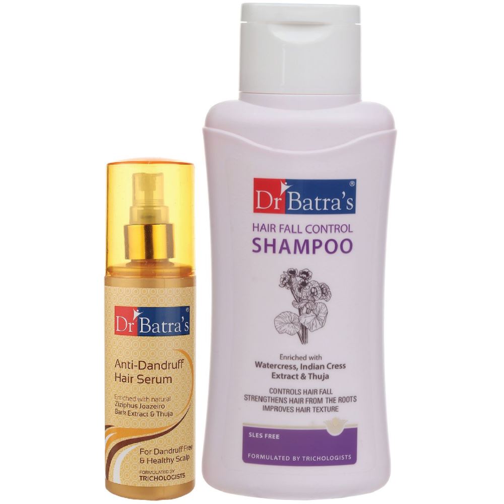 Dr Batras Anti Dandruff Hair Serum And Hair Fall Control Shampoo Combo (125ML+500ML) (1Pack)