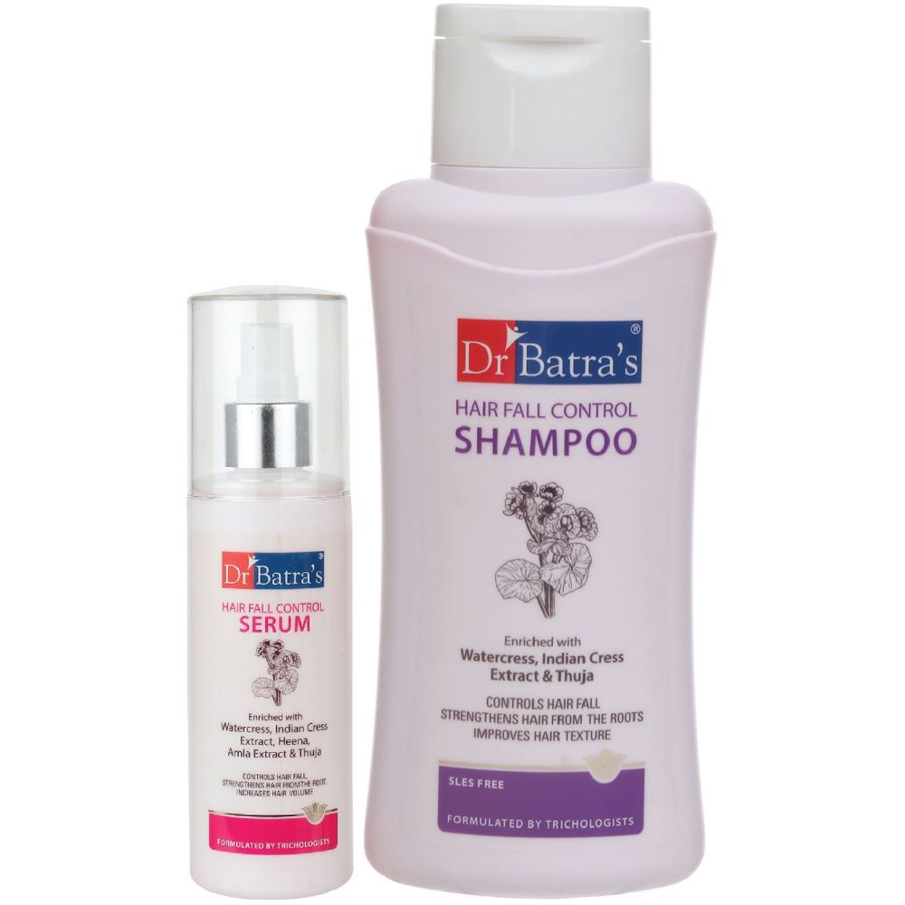 Dr Batras Hair Fall Control Serum And Hair Fall Control Shampoo Combo (125ML+500ML) (1Pack)