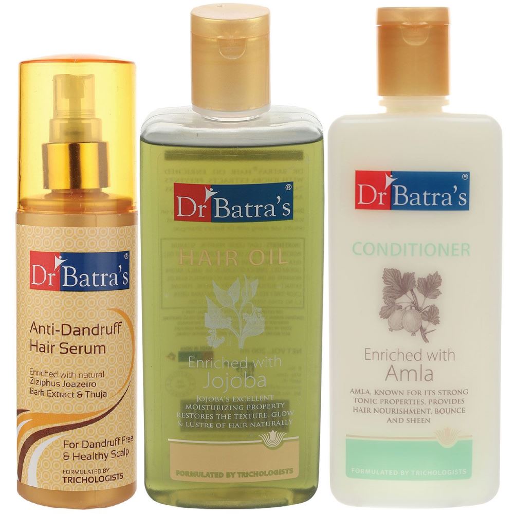 Dr Batras Anti Dandruff Hair Serum, Conditioner And Hair Oil Combo (125ML+200ML+200ML) (1Pack)