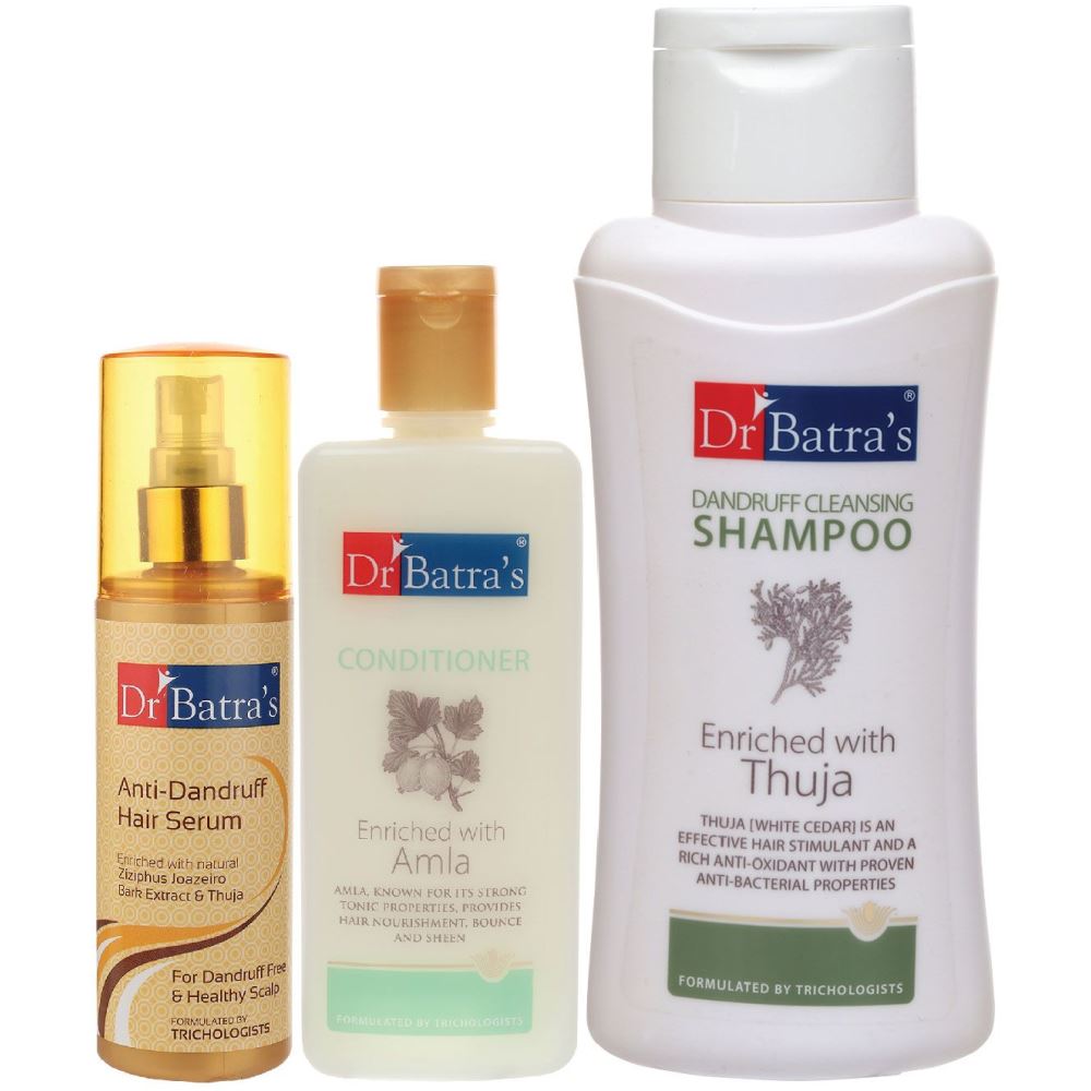 Dr Batras Anti Dandruff Hair Serum, Conditioner And Dandruff Cleansing Shampoo Combo (125ML+200ML+500ML) (1Pack)