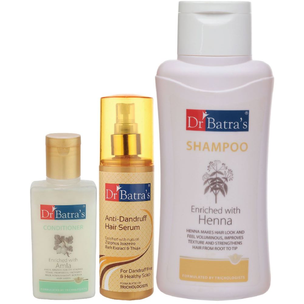 Dr Batras Anti Dandruff Hair Serum, Conditioner And Normal Shampoo Combo (125ML+100ML+500ML) (1Pack)
