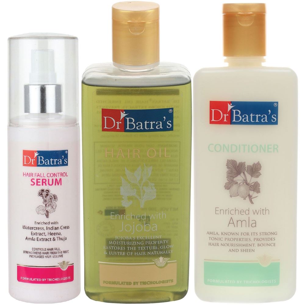 Dr Batras Hair Fall Control Serum, Conditioner And Hair Oil Combo (125ML+200ML+200ML) (1Pack)