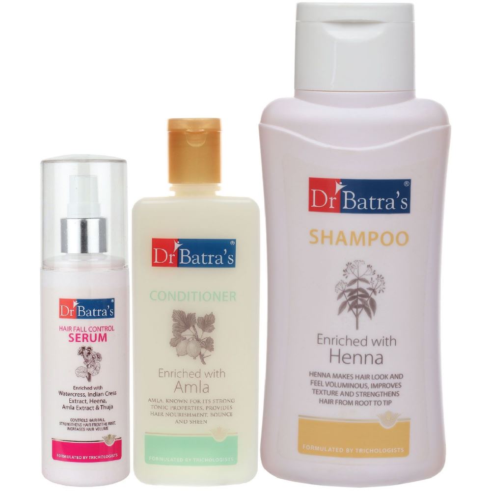 Dr Batras Hair Fall Control Serum, Conditioner And Normal Shampoo Combo (125ML+200ML+500ML) (1Pack)