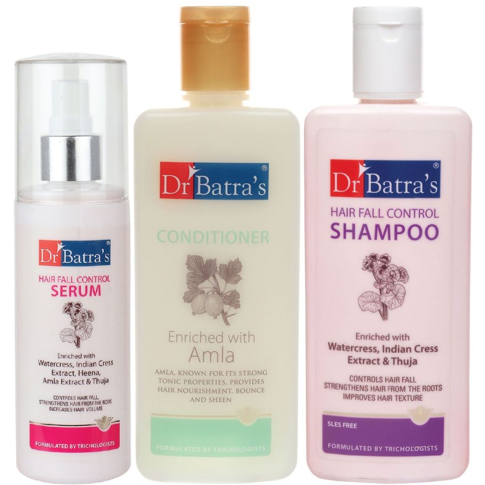 Dr Batras Hair Fall Control Serum, Conditioner And Hairfall Control Shampoo Combo (125ML+200ML+200ML) (1Pack)