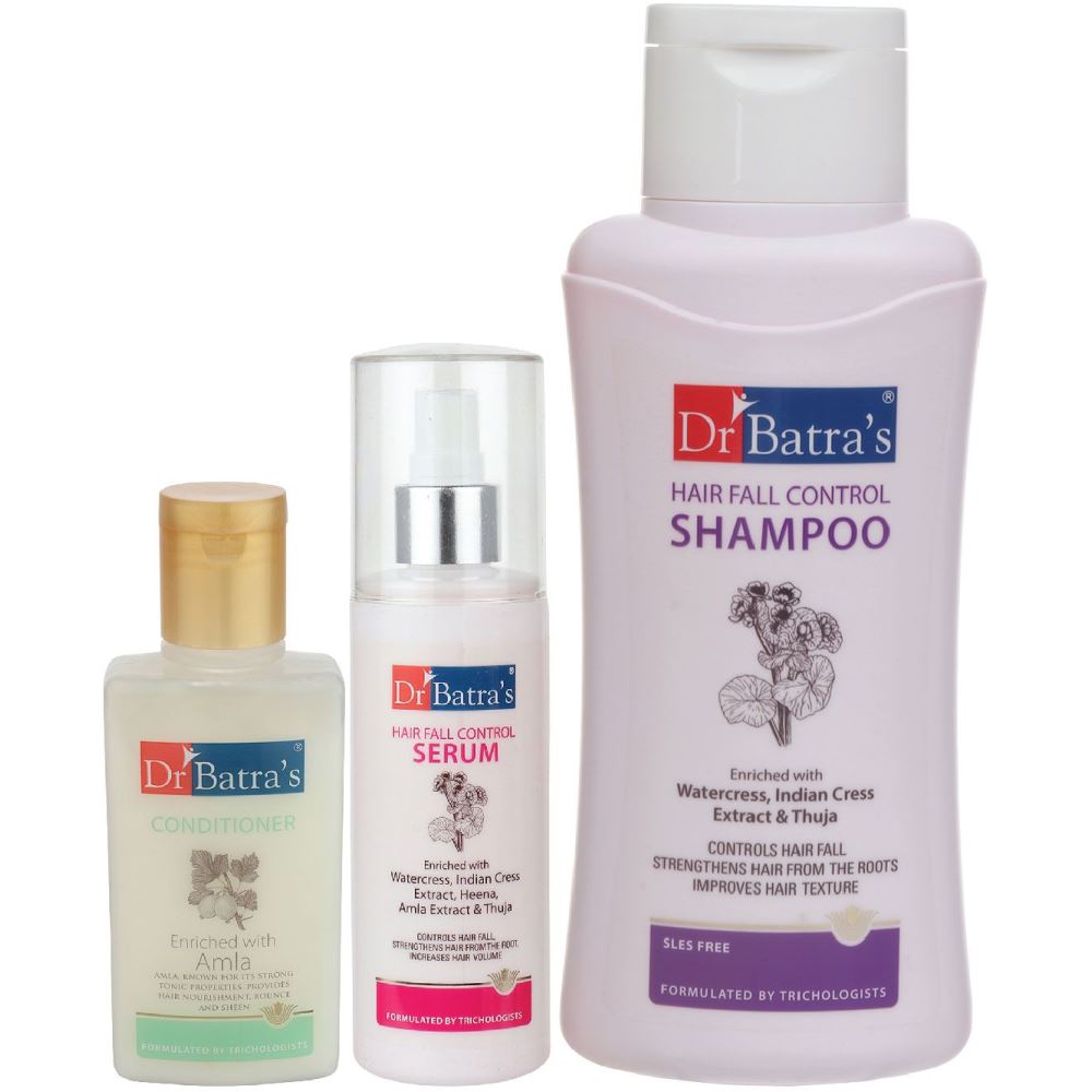 Dr Batras Hair Fall Control Serum, Conditioner And Hair Fall Control Shampoo Combo (125ML+100ML+500ML) (1Pack) Dr Batras Hair Fall Control Serum, Conditioner And Hair Fall Control Shampoo Combo (125ML+100ML+500ML) (1Pack)