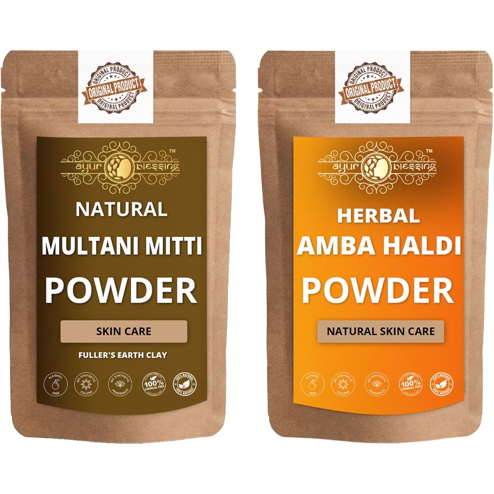 Ayur Blessing Multani Mitti and Amba Haldi Powder Combo Pack (1Pack)
