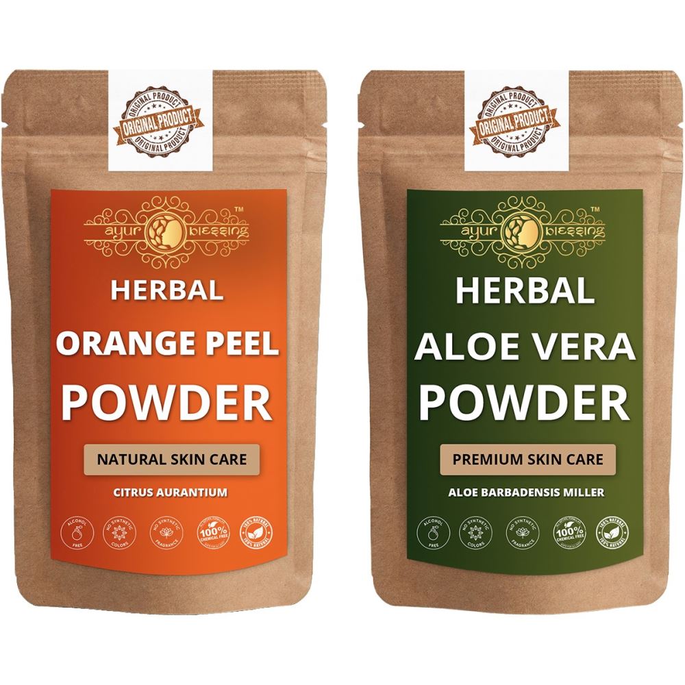 Ayur Blessing Orange Peel and Aloe Vera Leaf Powder Combo Pack (1Pack)