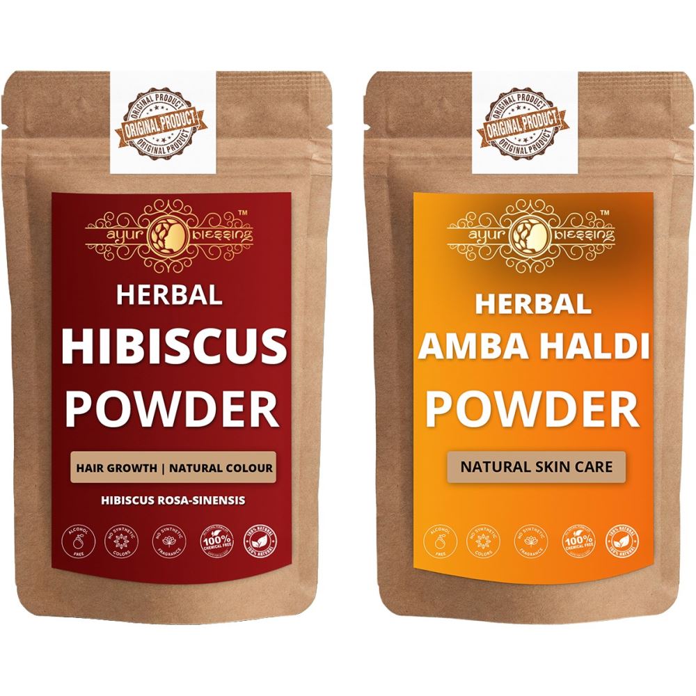 Ayur Blessing Hibiscus and Amba Haldi Powder Combo Pack (1Pack)