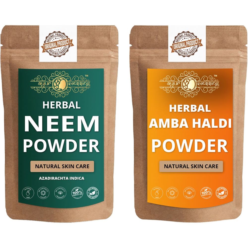 Ayur Blessing Neem and Amba Haldi Powder Combo Pack (1Pack)