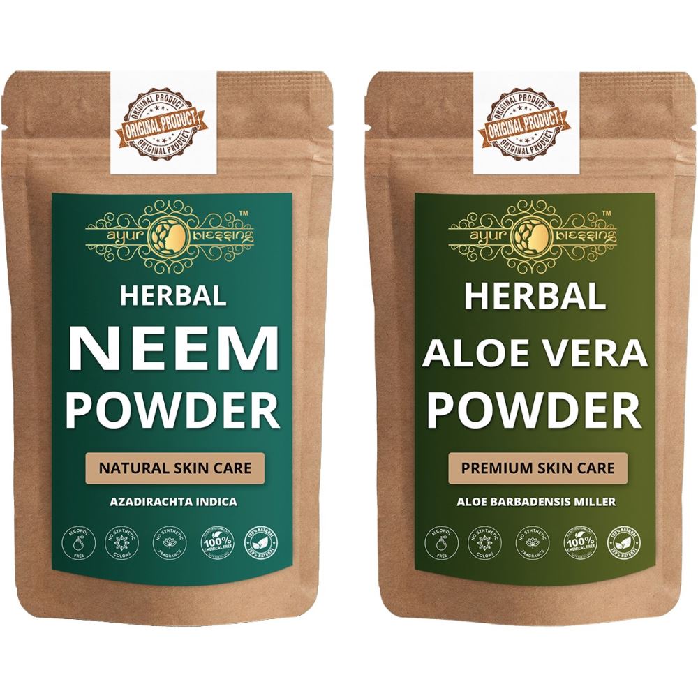Ayur Blessing Neem and Aloe Vera Leaf Powder Combo Pack (1Pack)