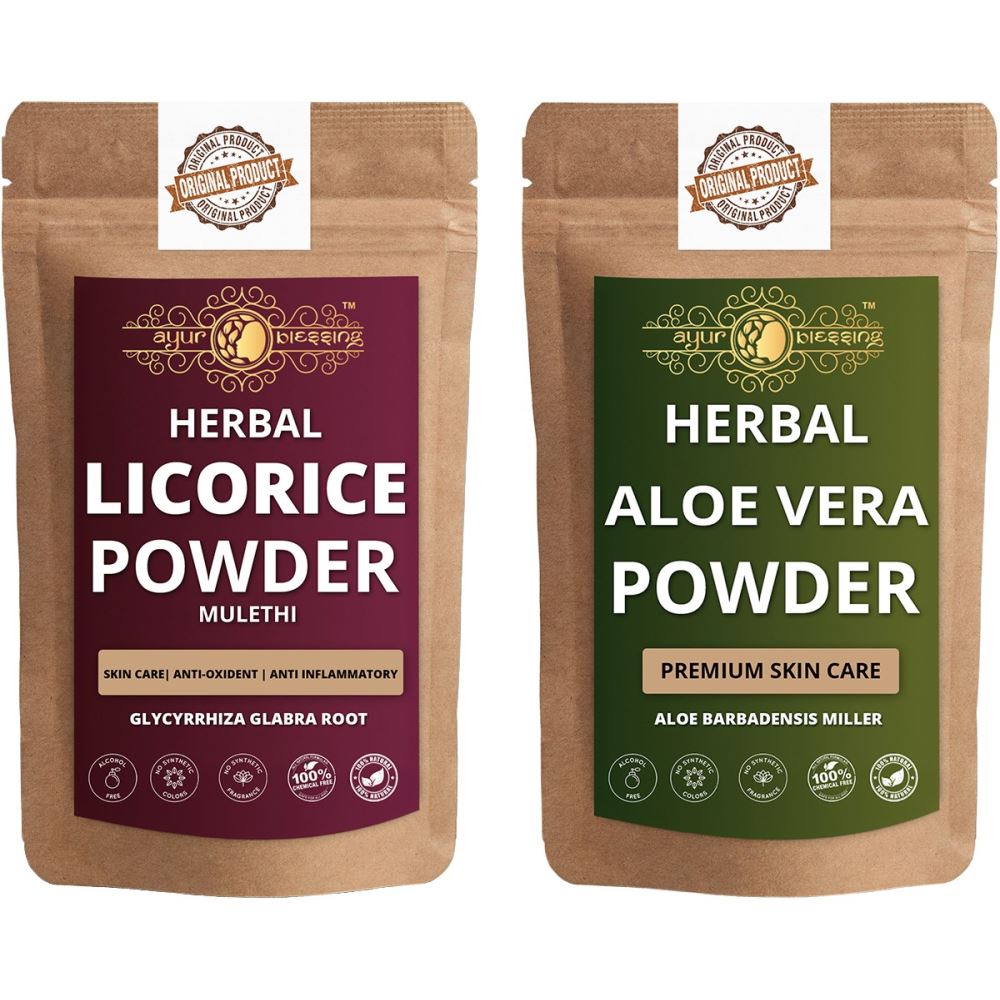 Ayur Blessing Licorice and Aloe Vera Powder Combo Pack (1Pack)