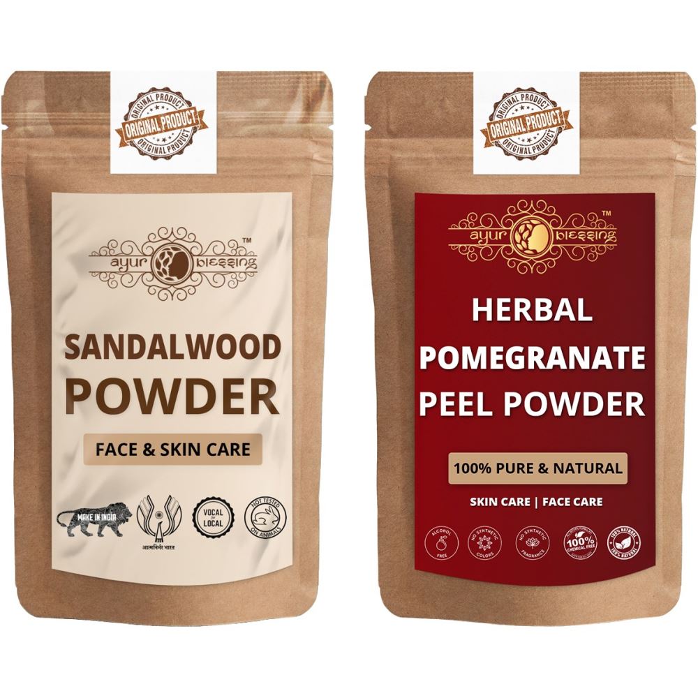 Ayur Blessing Chandan and Pomegranate Peel Powder Combo Pack (1Pack)