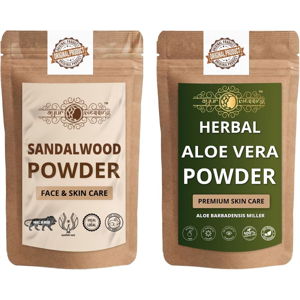 Ayur Blessing Chandan and Aloe Vera Leaf Powder Combo Pack (1Pack)
