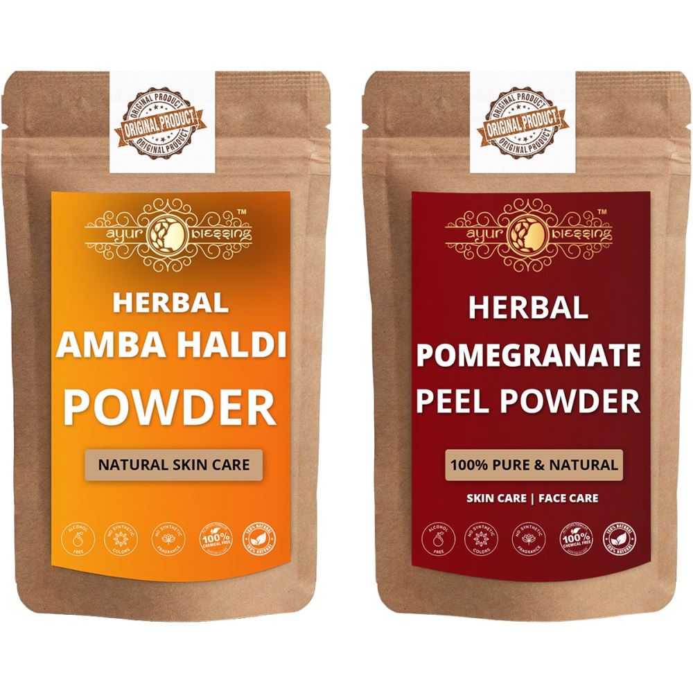 Ayur Blessing Amba Haldi and Pomegranate Peel Powder Combo Pack (1Pack)