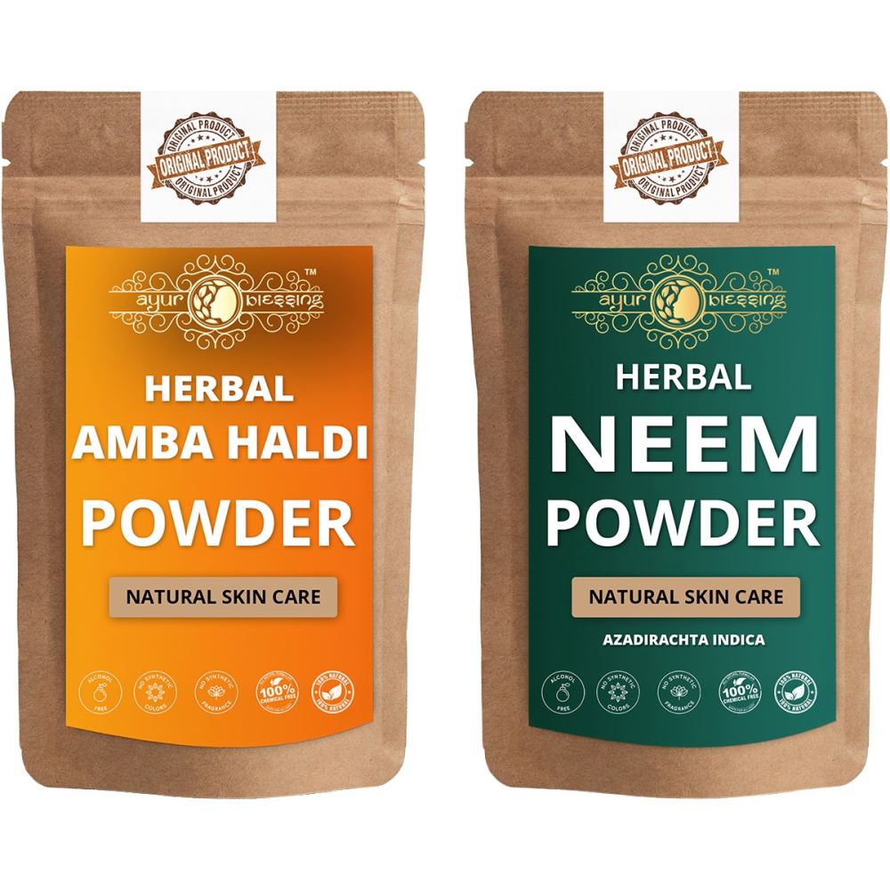 Ayur Blessing Amba Haldi and Neem Powder Combo Pack (1Pack)