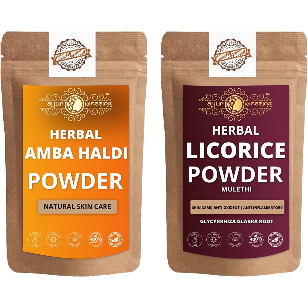 Ayur Blessing Amba Haldi and Licorice Powder Combo Pack (1Pack)