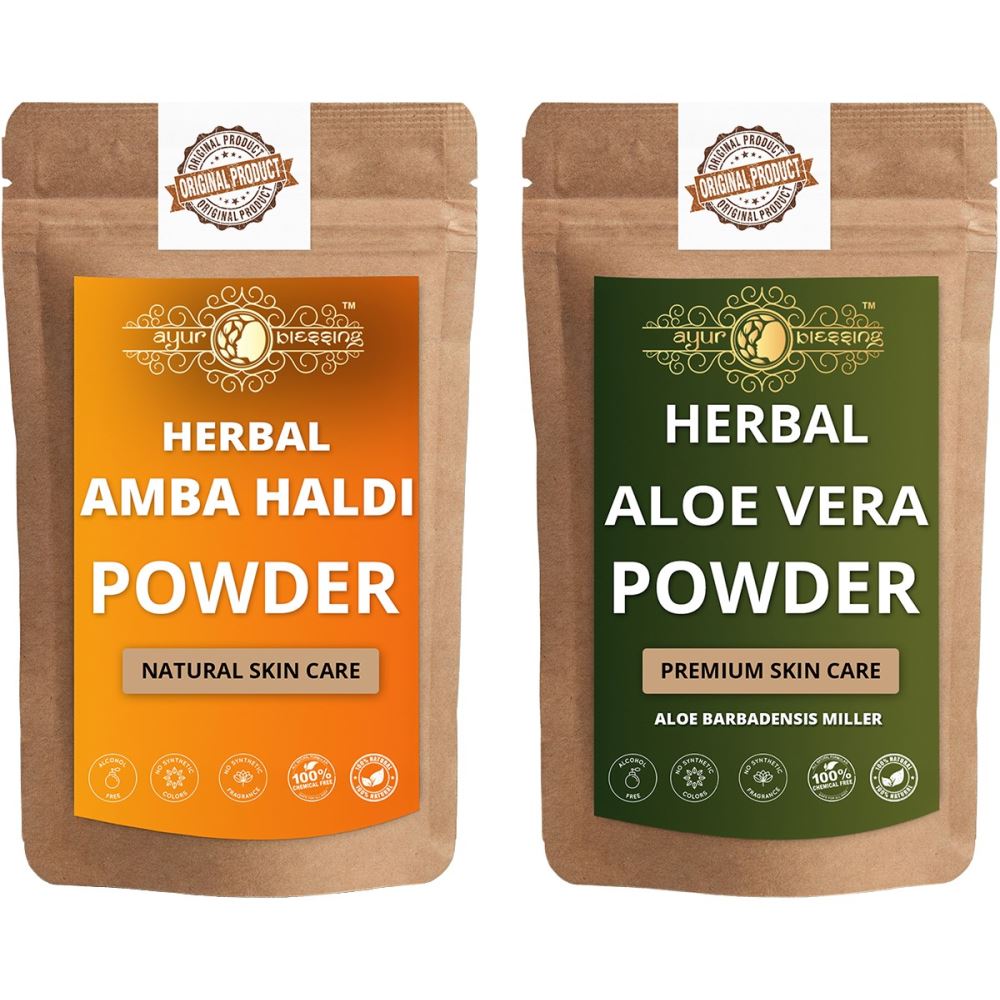 Ayur Blessing Amba Haldi and Aloe Vera Leaf Powder Combo Pack (1Pack)