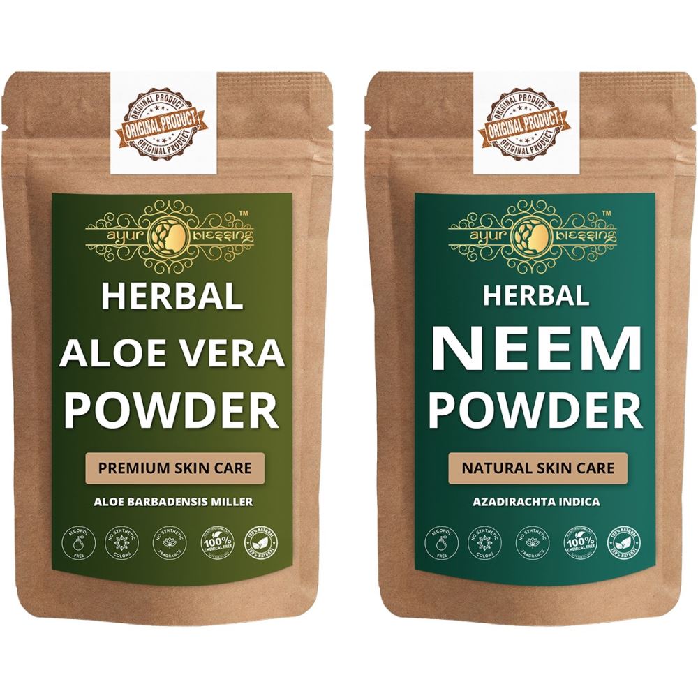 Ayur Blessing Aloe Vera Leaf and Neem Powder Combo Pack (1Pack) Ayur Blessing Aloe Vera Leaf and Neem Powder Combo Pack (1Pack)