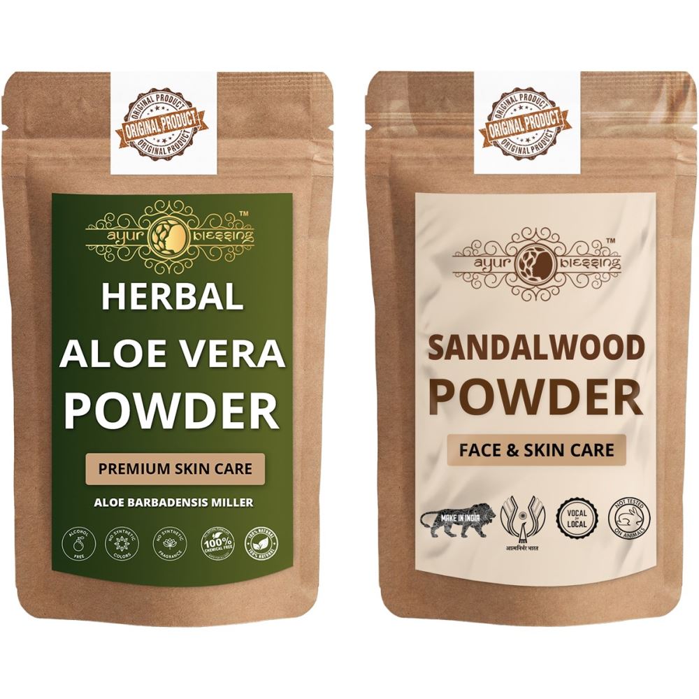Ayur Blessing Aloe Vera Leaf and Chandan Powder Combo Pack (1Pack) Ayur Blessing Aloe Vera Leaf and Chandan Powder Combo Pack (1Pack)