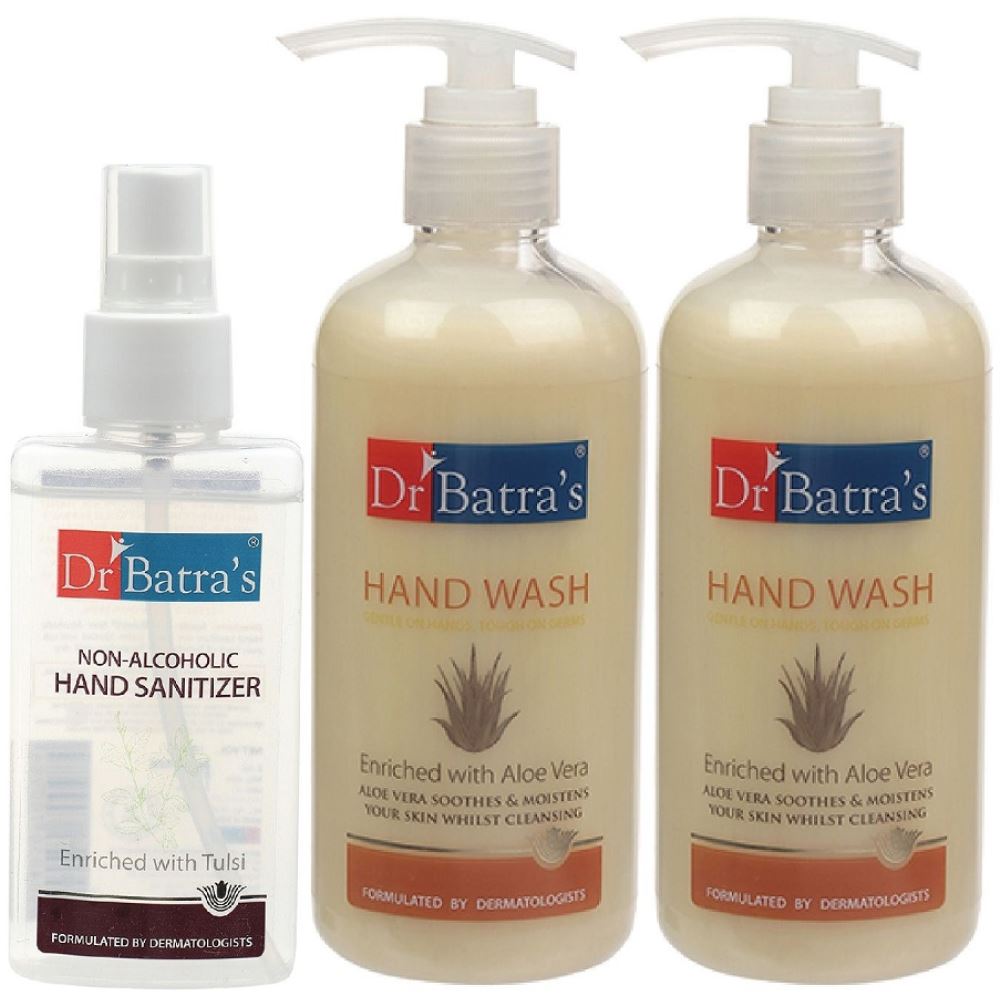 Dr Batras Aloevera Hand Wash & Non Alcoholic Hand Sanitizer Combo (1Pack) Dr Batras Aloevera Hand Wash & Non Alcoholic Hand Sanitizer Combo (1Pack)